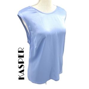 KASPER baby blue sleeveless blouse